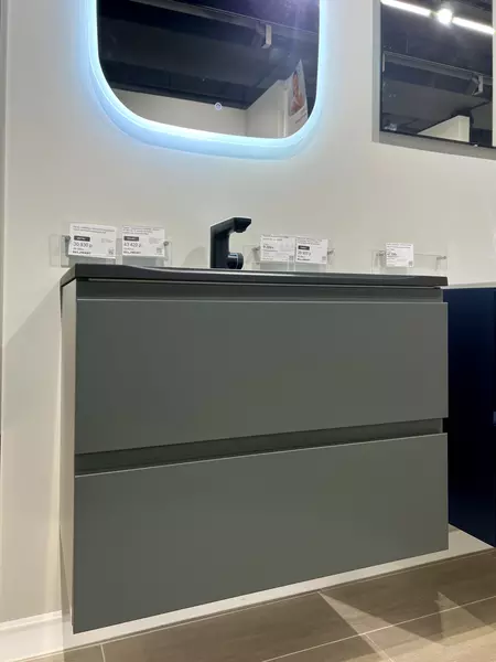 

Тумба с раковиной «Art&Max» Bianchi 75 (Am-lav 75 чёрная матовая) подвесная серый матовый