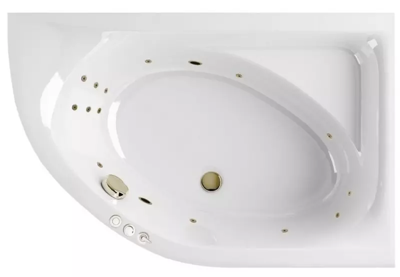

Гидромассажная ванна акриловая «Excellent» Aquarella 150/100 Smart с каркасом с сифоном белая/бронза правая