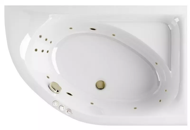 

Гидромассажная ванна акриловая «Excellent» Aquarella 170/110 Smart с каркасом с сифоном белая/бронза правая