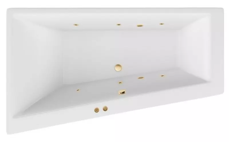

Гидромассажная ванна акриловая «Excellent» Sfera 170/100 Soft с каркасом с сифоном белая/золото левая