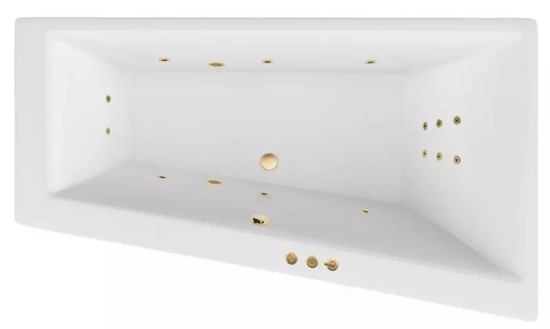 

Гидромассажная ванна акриловая «Excellent» Sfera 170/100 Smart с каркасом с сифоном белая/золото правая