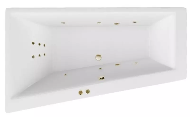 

Гидромассажная ванна акриловая «Excellent» Sfera Slim 170/100 Line с каркасом с сифоном белая/бронза левая