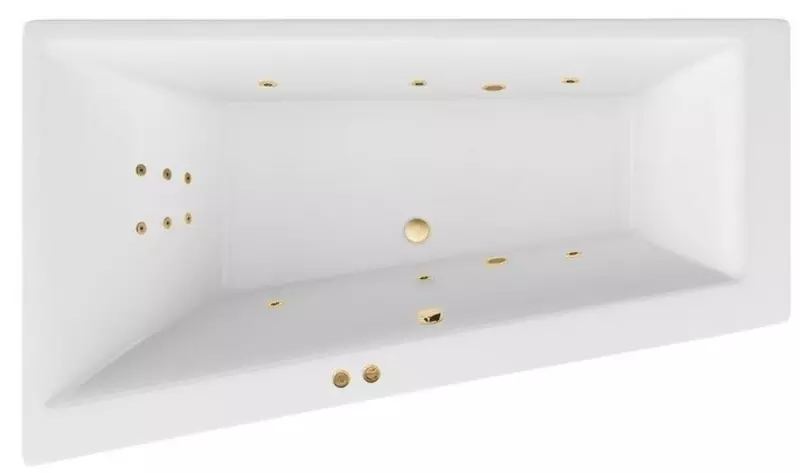 

Гидромассажная ванна акриловая «Excellent» Sfera Slim 170/100 Line с каркасом с сифоном белая/золото левая