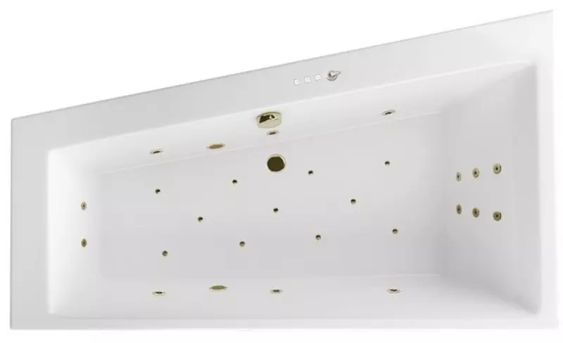 Гидромассажная ванна акриловая «Excellent» Sfera Slim 170/100 Ultra с каркасом с сифоном белая/бронза левая