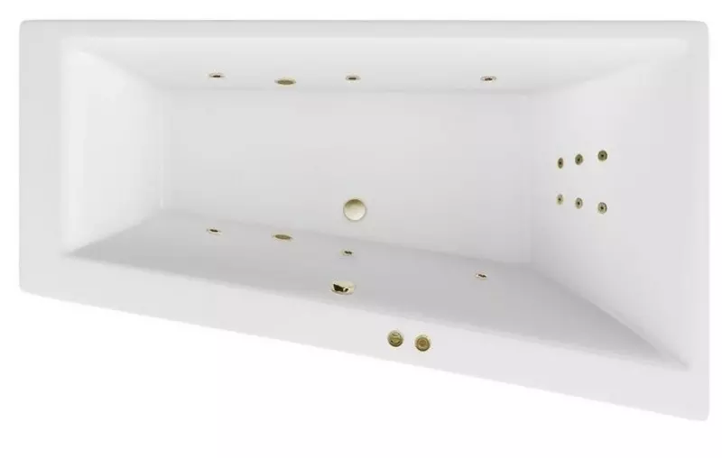 

Гидромассажная ванна акриловая «Excellent» Sfera Slim 170/100 Line с каркасом с сифоном белая/бронза правая