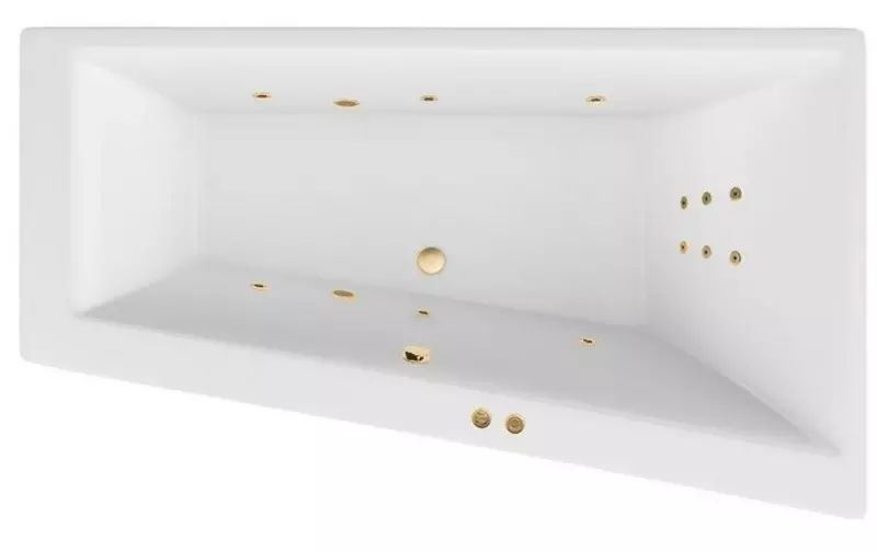 

Гидромассажная ванна акриловая «Excellent» Sfera Slim 170/100 Line с каркасом с сифоном белая/золото правая