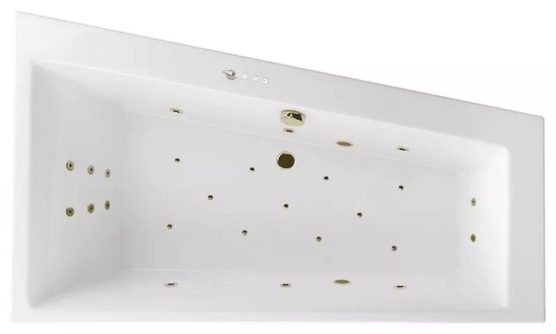 

Гидромассажная ванна акриловая «Excellent» Sfera Slim 170/100 Ultra с каркасом с сифоном белая/бронза правая