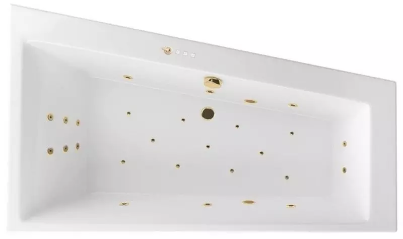 

Гидромассажная ванна акриловая «Excellent» Sfera Slim 170/100 Ultra с каркасом с сифоном белая/золото правая