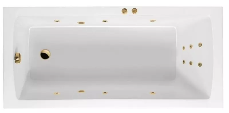 

Гидромассажная ванна акриловая «Excellent» Aquaria Lux 180/80 Line с каркасом с сифоном белая/золото