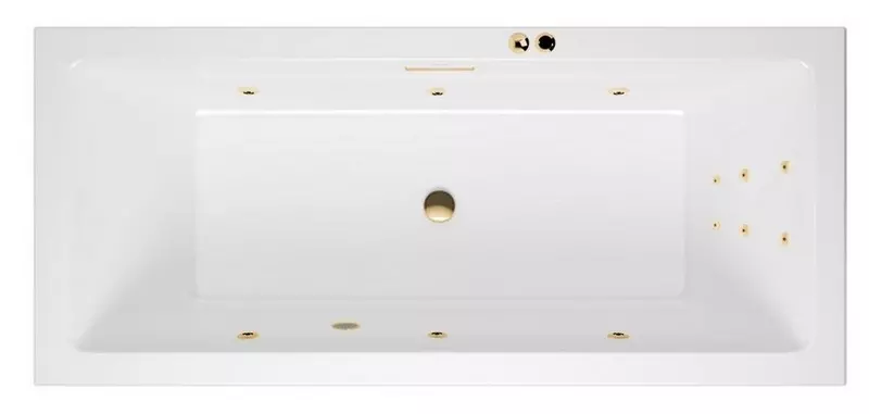 

Гидромассажная ванна акриловая «Excellent» Heaven Slim 160/75 Line с каркасом с сифоном белая/золото