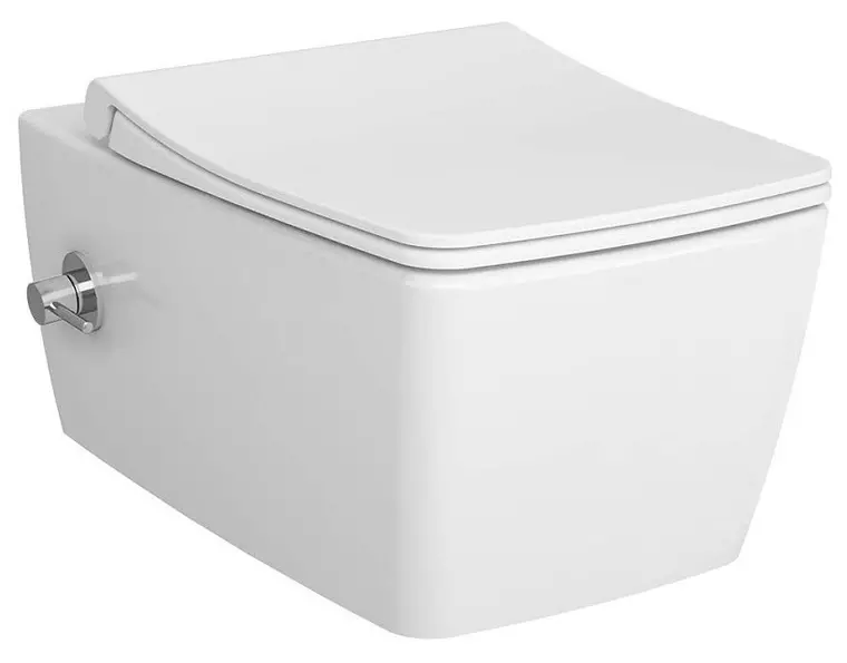 

Подвесной унитаз безободковый «Vitra» Metropole Rim-Ex 7672B003-1684 с биде (122-003-009) белый с сиденьем дюропласт с микролифтом белое