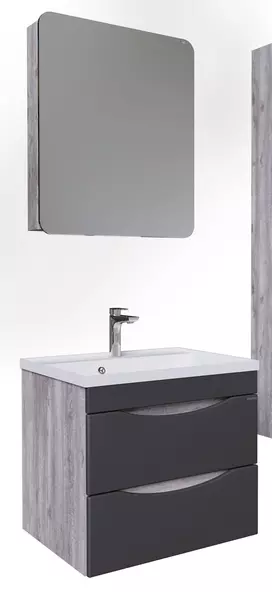 Мебель для ванной подвесная «Grossman» Талис 60 бетон пайн/графит