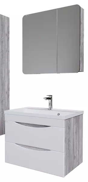 Мебель для ванной подвесная «Grossman» Талис 70 бетон пайн/белый глянец