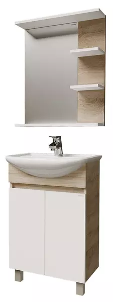Мебель для ванной «Grossman» Поло 55 белая/дуб сонома