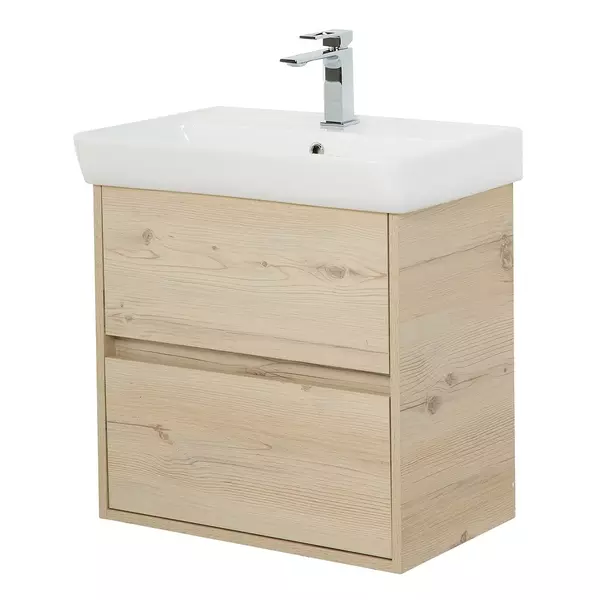 

Тумба с раковиной «Belbagno» Neon 60 с 2 ящиками (Neon 60) подвесная Pino Bianco