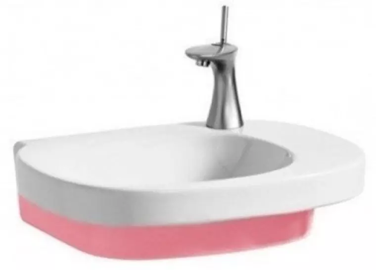 

Раковина «Laufen» Mimo 55/44 8.1055.2.045.104.1 фарфоровая бело-розовая правая