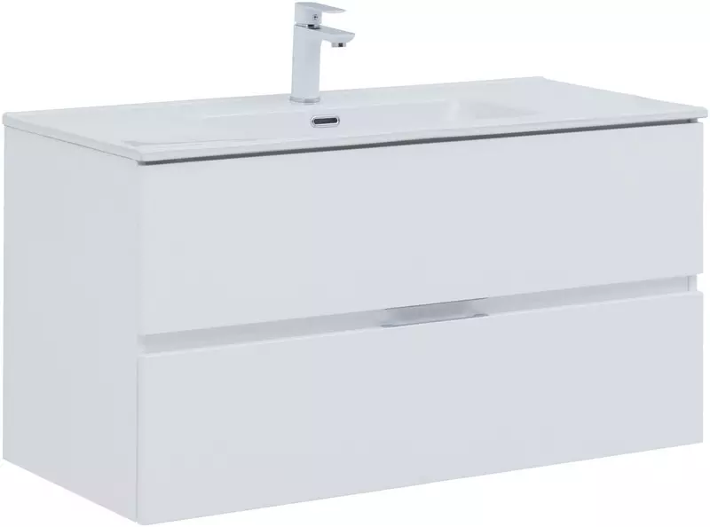 

Тумба с раковиной «Aquanet» Алвита new 100 (Flat 100) подвесная белая матовая