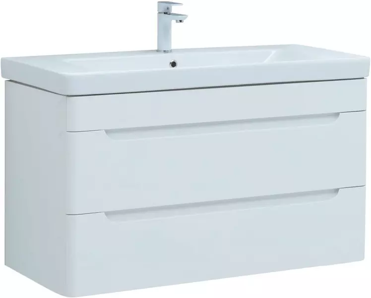 

Тумба с раковиной «Aquanet» София 105 с 2 ящиками (Luxury 105) подвесная белый глянец