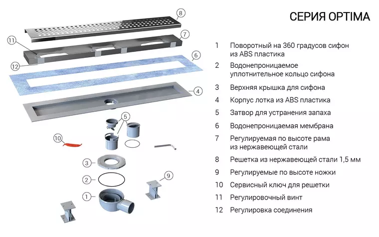 

Душевой лоток «Vincea» Optima SAY.601.80.B.M.S.PITI боковой выпуск матовый черный