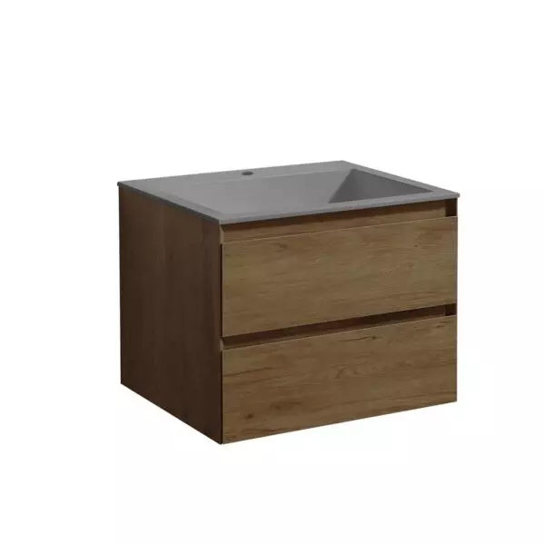 

Тумба с раковиной «Vincea» Luka 60 с 2 ящиками (VCB-13600G серая) подвесная T.Oak