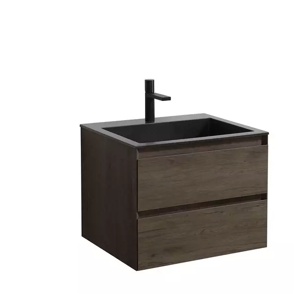 

Тумба с раковиной «Vincea» Luka 60 с 2 ящиками (VCB-13600B чёрная) подвесная R.Oak