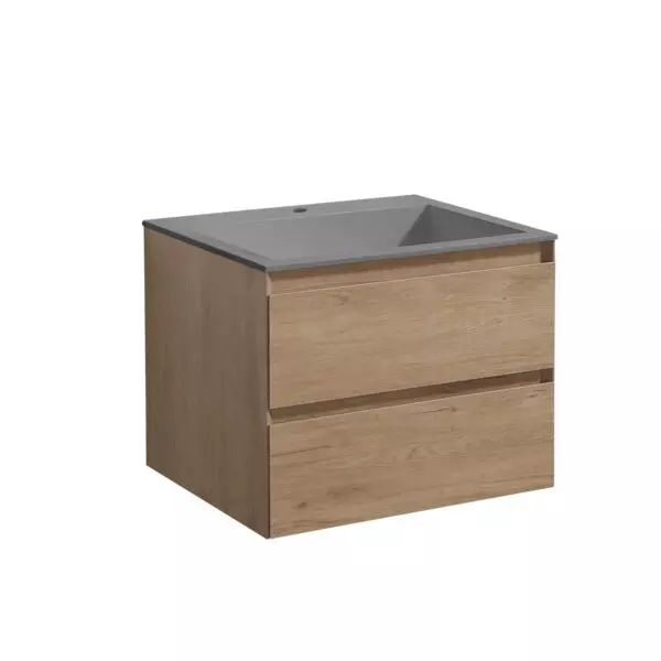 

Тумба с раковиной «Vincea» Luka 60 с 2 ящиками (VCB-13600G серая) подвесная N.Oak