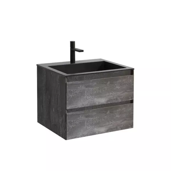 

Тумба с раковиной «Vincea» Luka 60 с 2 ящиками (VCB-13600B чёрная) подвесная G.Stone