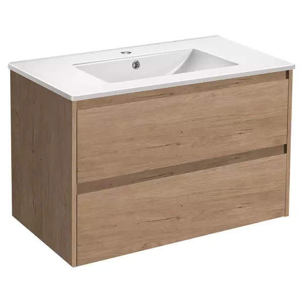 

Тумба с раковиной «Vincea» Gio 80 с 2 ящиками (VBS-13980 80 белая) подвесная N.Oak