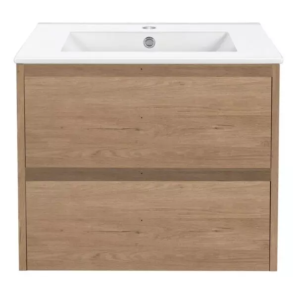 Тумба с раковиной Vincea Gio 60 с 2 ящиками VBS-13960 6146 белая подвесная NOak 24730₽