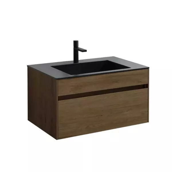 

Тумба с раковиной «Vincea» Chiara 80 с 1 ящиком (VCB-13800B чёрная) подвесная T.Oak