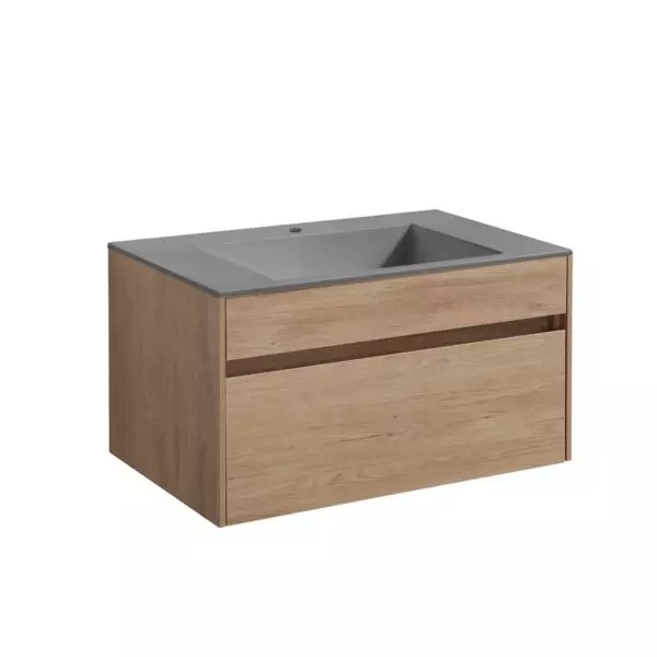 

Тумба с раковиной «Vincea» Chiara 80 с 1 ящиком (VCB-13800G серая) подвесная N.Oak