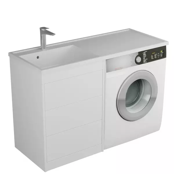 

Тумба с раковиной под стиральную машину «Veneciana» Nera 55 (Magenta 120 L левая) белая