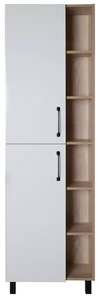 Шкаф «ASB-Woodline» Адель 60 белый/светлое дерево левый