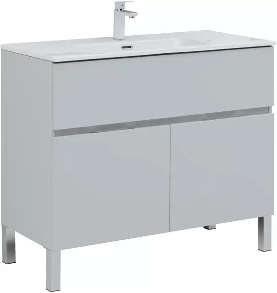 

Тумба с раковиной «Aquanet» Алвита new 100 (Flat 100) серая матовая