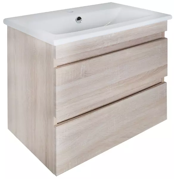 Тумба с раковиной «ASB-Woodline» Лира 75 (Элина 75) подвесная светлое дерево