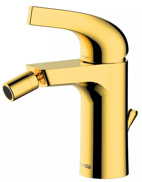 

Смеситель для биде «WasserKRAFT» Sauer 7106 с донным клапаном золото