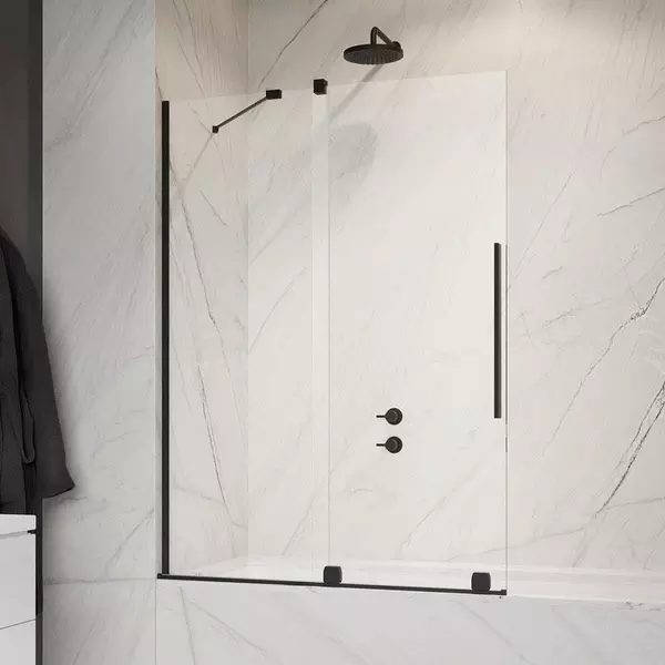 

Шторка на ванну стеклянная «Radaway» Furo PND II Black 130/150 прозрачная/чёрная левая