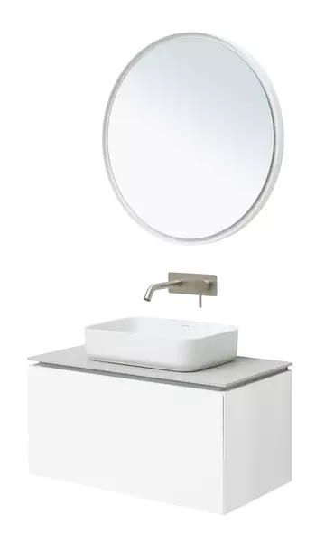 Мебель для ванной подвесная «Allen Brau» Infinity 85 с 2 ящиками (1 скрытый) white matt