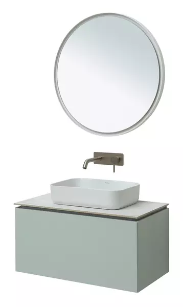 Мебель для ванной подвесная «Allen Brau» Infinity 85 с 2 ящиками (1 скрытый) рapyrus white matt