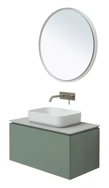 Мебель для ванной подвесная «Allen Brau» Infinity 85 с 2 ящиками (1 скрытый) cement grey matt