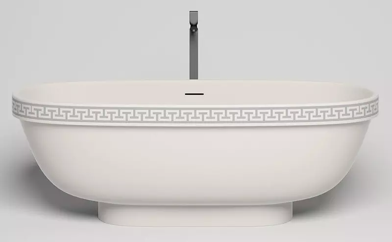 

Ванна из литьевого мрамора «Salini» Greca 180/80 S-stone с сифоном белая матовая