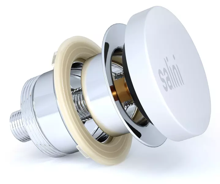 

Донный клапан для ванны «Salini» D 402 15231WM с механизмом Клик-Клак белый матовый