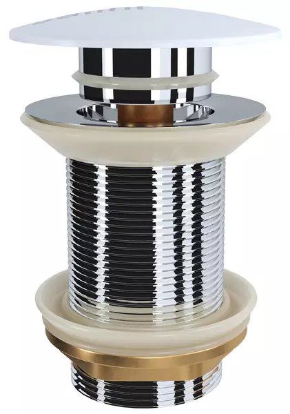 Донный клапан для раковины «Salini» D 501 16121WG с механизмом Клик-Клак белый глянцевый