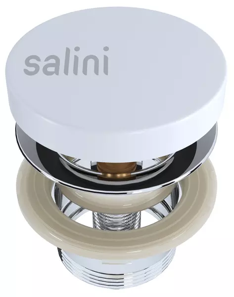 Донный клапан для раковины Salini D 505 16421WG с механизмом Клик-Клак белый глянцевый 5700₽