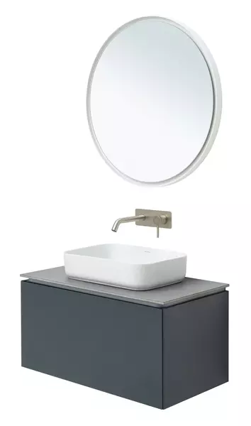 Мебель для ванной подвесная «Allen Brau» Infinity 85 с 2 ящиками (1 скрытый) anthracite matt