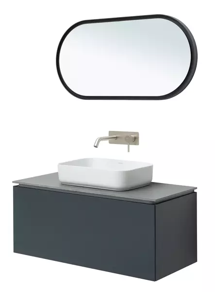 

Мебель для ванной подвесная «Allen Brau» Infinity 100 с 2 ящиками (1 скрытый) anthracite matt
