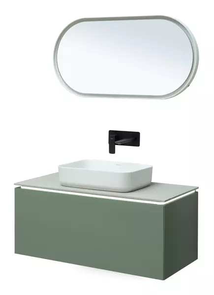 

Мебель для ванной подвесная «Allen Brau» Infinity 100 с 2 ящиками (1 скрытый) cement grey matt