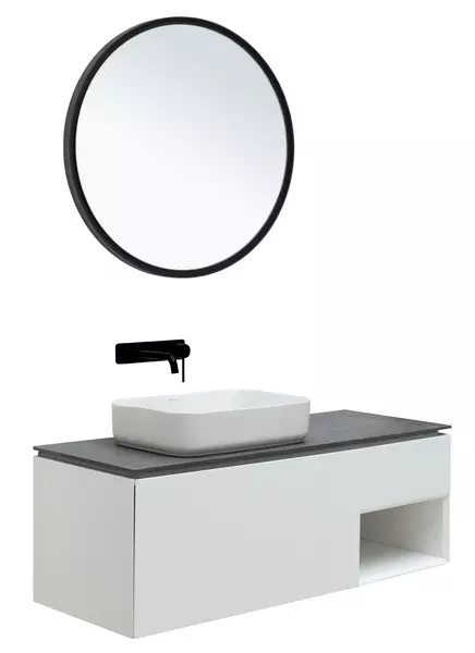 Мебель для ванной подвесная Allen Brau Infinity 120 L с 2 ящиками 1 скрытый white matt 188498₽