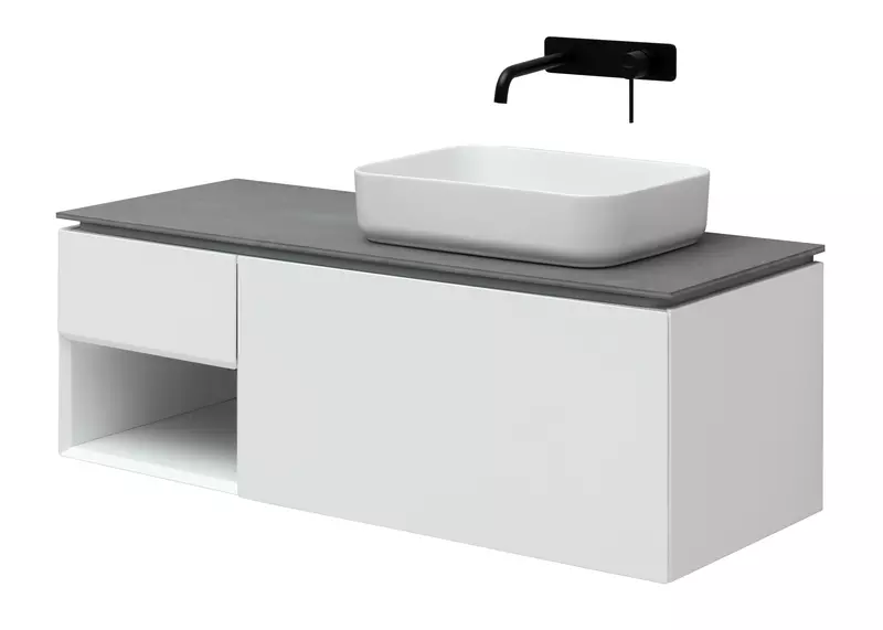 

Тумба с раковиной «Allen Brau» Infinity 120 R с 3 ящиками (1 скрытый) подвесная white matt правая