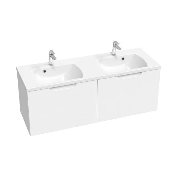 

Тумба с раковиной «Ravak» SD Classic II 130 (Classic II XJX01113000 130/45 двойная) подвесная белая/белая